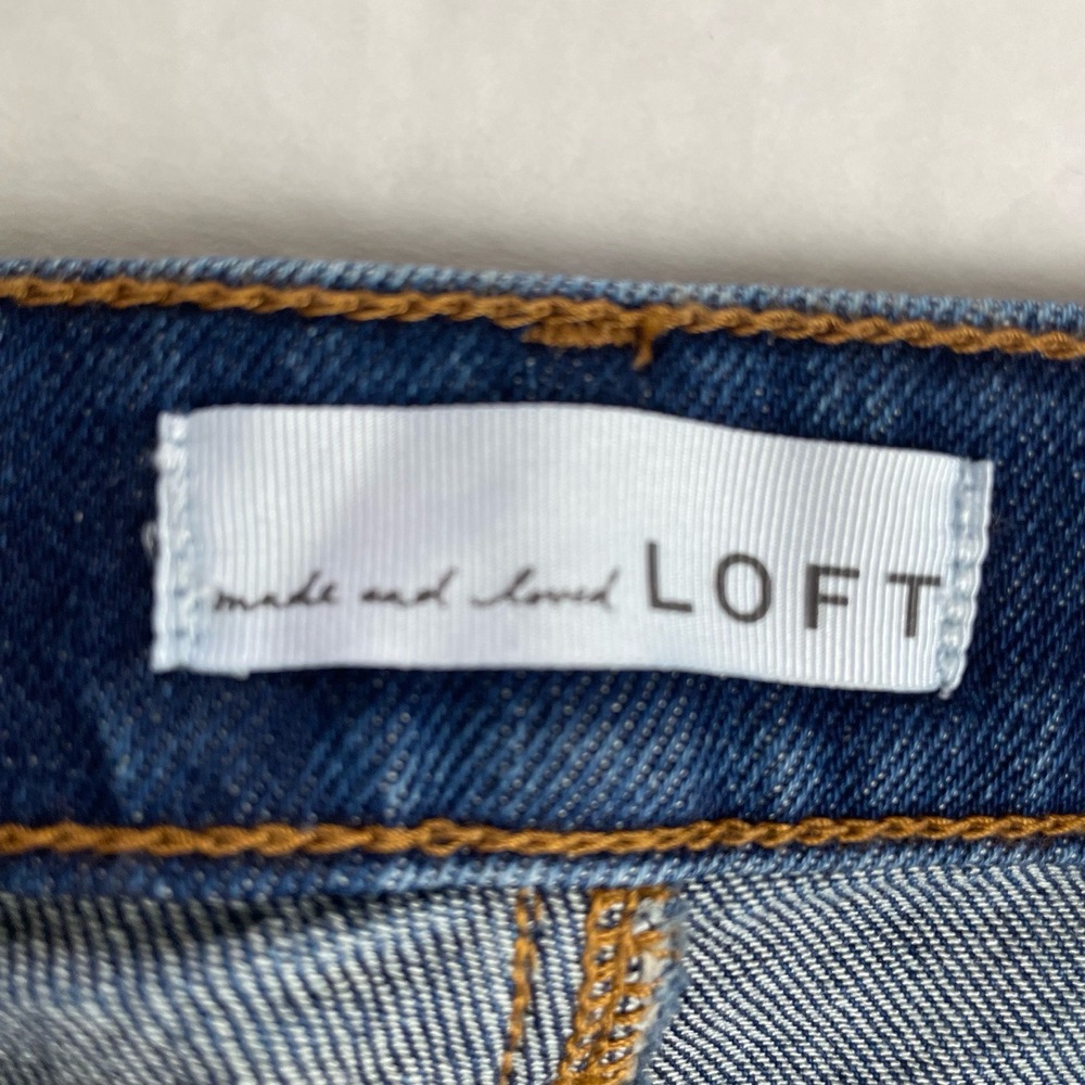 LOFT Dark Wash Straight Leg Jeans With Front Seam Size 28 6 - Picture 5 of 11